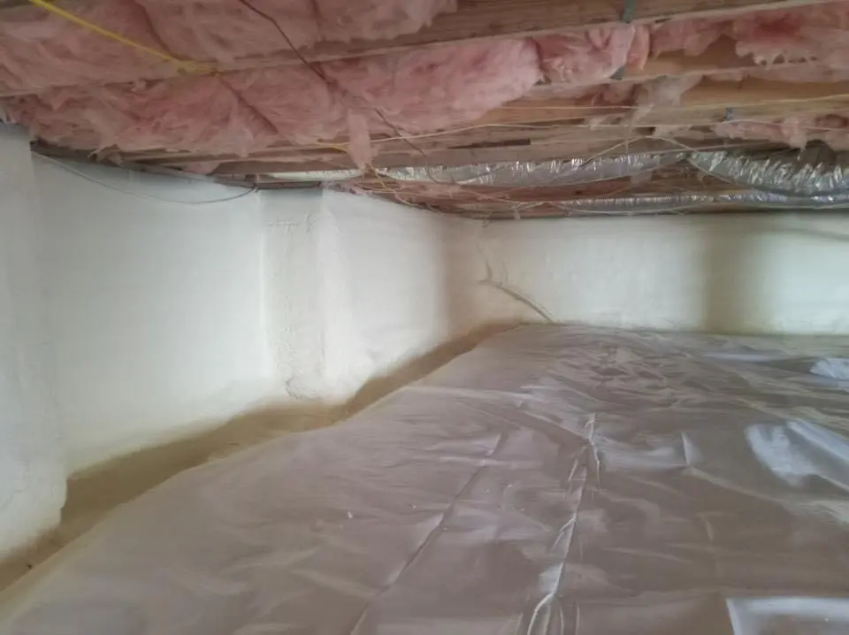 Crawl space encapsulation with closed-cell spray foam for Attic Insulation in Carolina Shores